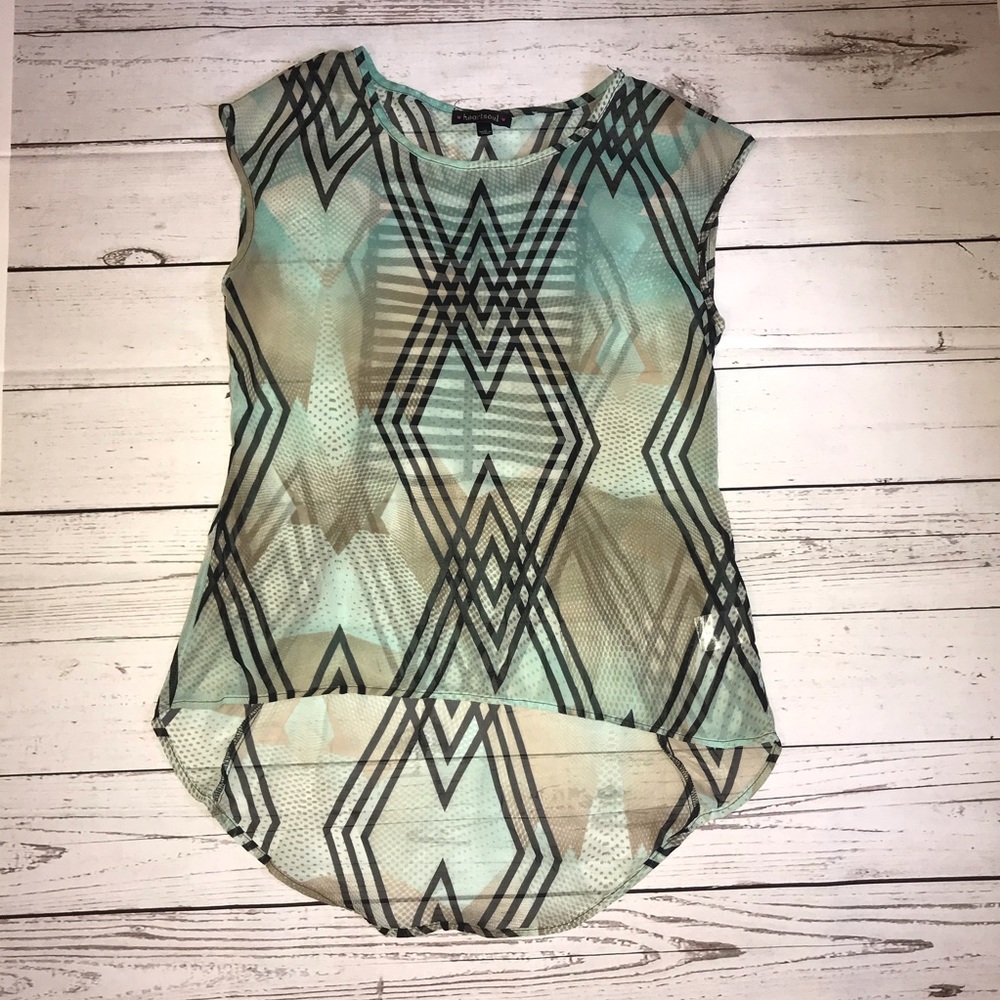 HeartSoul Cage Back Sheer Blouse Small